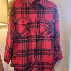 SO Red and Black Plaid Button Down Shirt